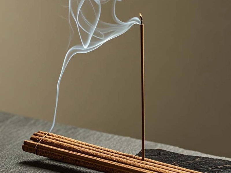 Burn test on a plantation agarwood incense stick, showing the smoke profile European buyers assess before wholesale orders