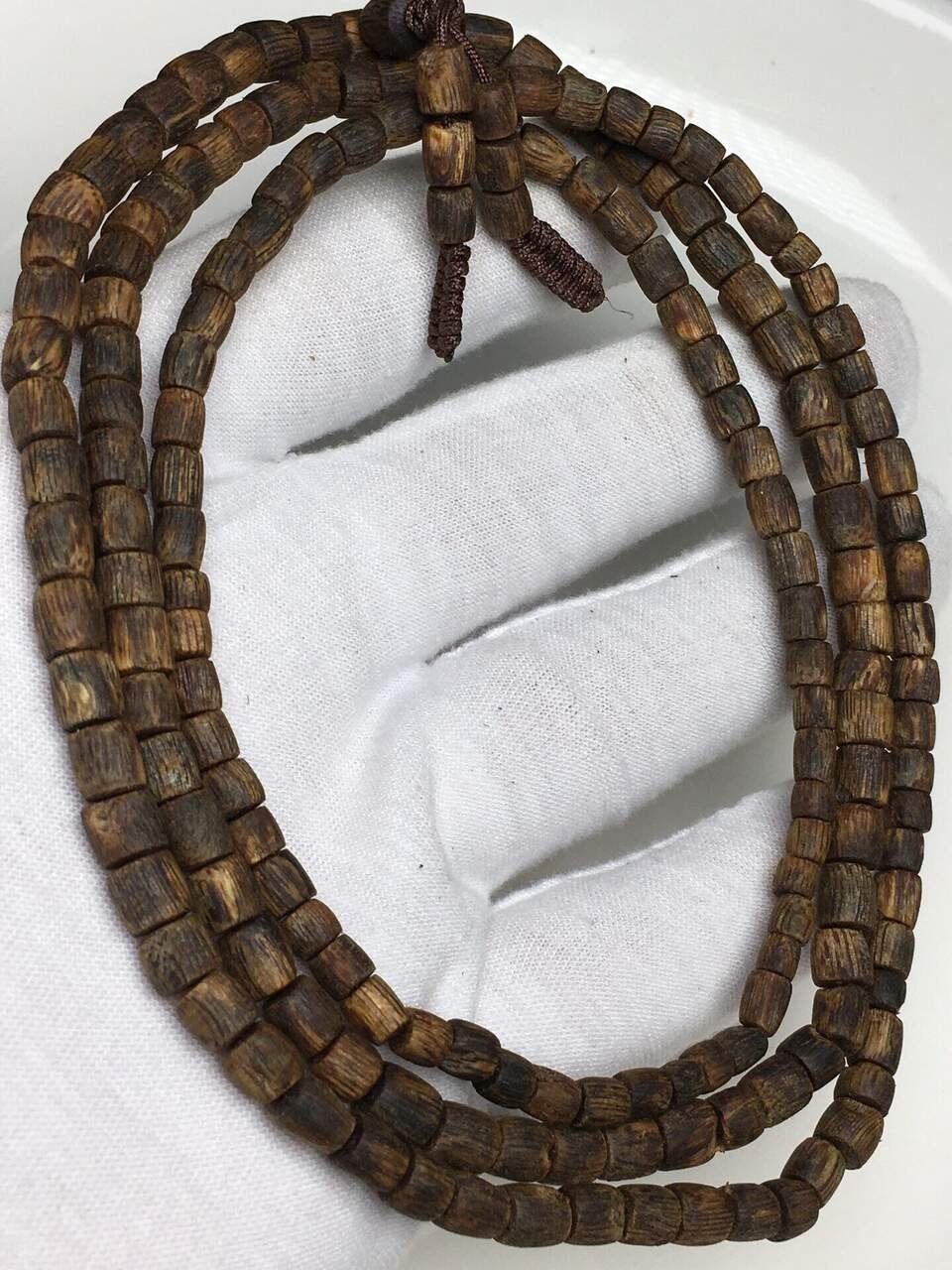 Multi-Wrap Square Bead Agarwood Bracelet — Multi wrap square agarwood bracelet — layered plantation Aquilaria sinensis oud beads, hand-strung. | agarwood wholesale Guangdong China
